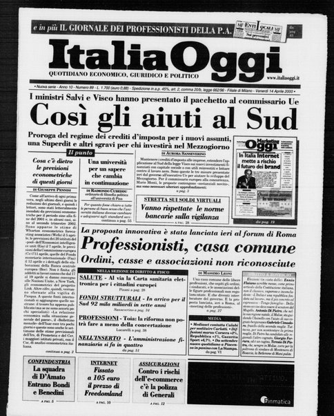 Italia oggi : quotidiano di economia finanza e politica